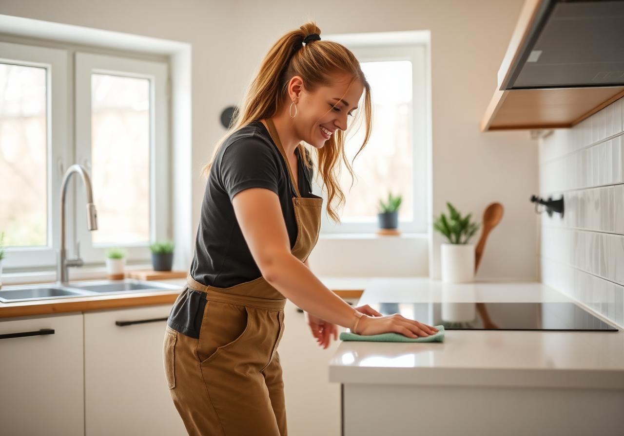 Schoonmaker aan het werk in Amsterdam